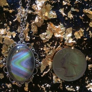 Green and Purple Acrylic Pour Necklace